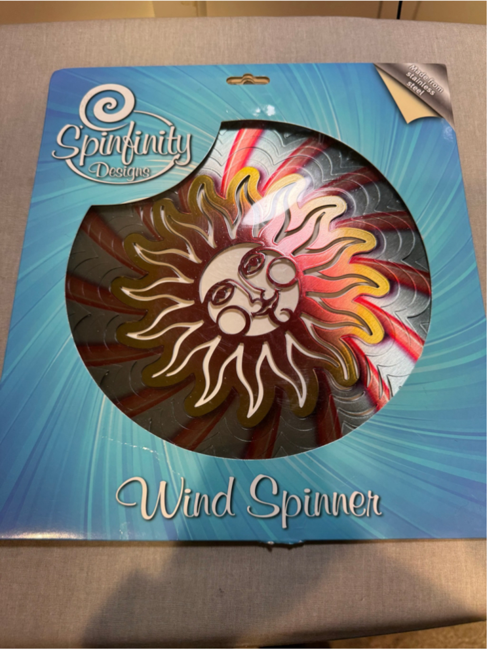 Spinfinity Designs Sun Wind Spinner Red Gold Yard Garden Decor